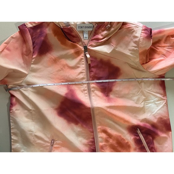 Centigrade Water Resistant Hooded Zip Front Rain Jacket ROSE TIE-DYE SIZE M NWOT - Picture 6 of 7